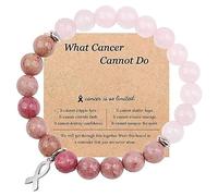 Your Always Charm Breast Cancer Bracelets Breast Cancer Gifts for Woman for Women Stretch Breast Cancer Awareness Bracelet Inspirational Bracelet Natural Stone Bracelet, adjustable, Brass, no gemstone