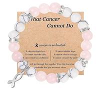 Your Always Charm Breast Cancer Gifts for Women Breast Cancer Awareness Bracelets Pink Ribbon Braided Bracelets for Women Trendy Natural Stone Beaded Bracelets for Teen Girls, Other, alloy