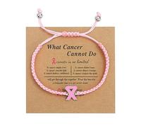Your Always Charm Breast Cancer Gifts for Women Breast Cancer Awareness Bracelets Pink Ribbon Braided Bracelets for Women Trendy Natural Stone Beaded Bracelets for Teen Girls, Other, alloy