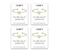 Your Always Charm Bridesmaid Bracelet Gold Love Knot Bracelet for Women Tie the Knot Bracelets Bridesmaid Gifts with a Card I Can't Tie the Knots without You Will You Be My Bridesmaids, Metal, no