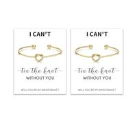 Your Always Charm Bridesmaid Bracelet Gold Love Knot Bracelet for Women Tie the Knot Bracelets Bridesmaid Gifts with a Card I Can't Tie the Knots without You Will You Be My Bridesmaids, Metal, no