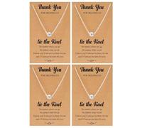 Your Always Charm Bridesmaid Gifts for Wedding Day 2/4/6 Pcs Bridesmaid Necklaces Thank You for Helping Us Necklace Bridesmaid Proposal Gifts Bridal Shower Gifts Jewelry, Brass, No Gemstone