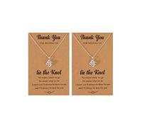 Your Always Charm Bridesmaid Gifts Tie the Knot Necklaces for Women's Jewelry 2/4/6/8pcs Bridesmaid Proposal Gifts for Wedding Day, adjustable, Brass, other