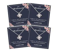 Your Always Charm Bridesmaid Necklaces for Women ridesmaid Gifts for Wedding Day Silver Love Knot Necklace Bridesmaid Thanks Gifts from Bride Wedding Gifts, Zinc, No Gemstone