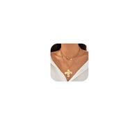 Your Always Charm Chunky Cross Necklace for Women Big Cross Pendant Necklaces Christian Faith Gifts for Women, Zinc, No Gemstone