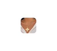 Your Always Charm Chunky Cross Necklace for Women Big Cross Pendant Necklaces Christian Faith Gifts for Women, Zinc, No Gemstone