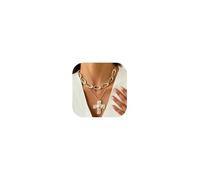 Your Always Charm Chunky Cross Necklace for Women Trendy Gold Statement Necklace Bold Fashion Pendant Jewelry, Brass, brass