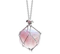 Your Always Charm Crystal Stone Holder Necklace for Women Men Stone Pouch Necklace Metal Cage for Stone Pendant Amethyst Quartz Clear Gemstone Jewelry for Women Men, adjustable, Zinc, other