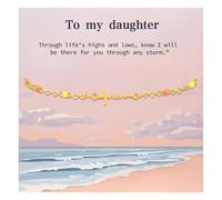 Your Always Charm Daughter Bracelet from Mom Dad To My Daughter in Law Gifts Daughters Birthday Gifts Cross Bracelet Christmas Jewelry Gift, Alloy, no gemstone