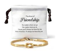 Your Always Charm Forever Knot Friendship Bracelet, Infinity Love Knot Adjustable Cuff Bangle, Meaningful Inspirational Gift for Best Friend, Sister, Her, L, Zinc, no gemstone