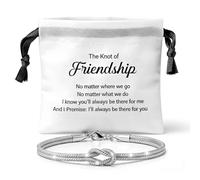 Your Always Charm Forever Knot Friendship Bracelet, Infinity Love Knot Adjustable Cuff Bangle, Meaningful Inspirational Gift for Best Friend, Sister, Her, L, Zinc, no gemstone
