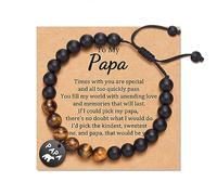 Your Always Charm Gifts for Men To My Man Gifts for Him Natural Lava Stone Bracelet for Dad Uncle Papa, Alloy, alloy