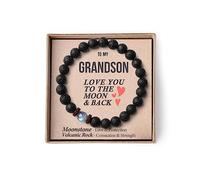 Your Always Charm Gifts for Men To My Son Bracelet To My Man Bracelet Moonstone Bracelet Birthday Christmas Fathers day Valentines Thanksgiving Teacher Appreciation Gifts for Him, Alloy, alloy