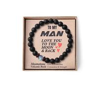 Your Always Charm Gifts for Men To My Son Bracelet To My Man Bracelet Moonstone Bracelet Birthday Christmas Fathers day Valentines Thanksgiving Teacher Appreciation Gifts for Him, Alloy, alloy