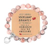 Your Always Charm Inspirational Get Well Birthday Bracelet Butterfly Healing Natural Stone Bracelet Gift for Women Friend Girl Teen Mom Sister