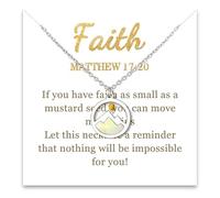 Your Always Charm Mustard Seed Necklace for Women Jesus Necklaces Inspirational Jesus Religious Faith of a Mustard Seed Christian Faith Geometric Religious Inspirational Gift Mustard Seed Jewelry