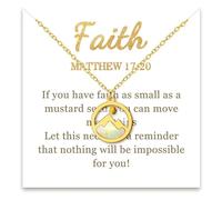 Your Always Charm Mustard Seed Necklace for Women Jesus Necklaces Inspirational Jesus Religious Faith of a Mustard Seed Christian Faith Geometric Religious Inspirational Gift Mustard Seed Jewelry