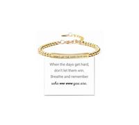 Your Always Charm Remember Who The F You Are Bracelet Dont Let The Hard Days Win Bracelet Motivational Bracelet for Women Braided String Inspirational Gifts, Adjustable, Metal, alloy