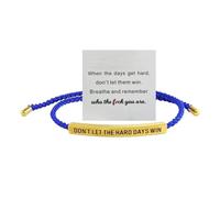 Your Always Charm Remember Who The F You Are Bracelet Dont Let The Hard Days Win Bracelet Motivational Bracelet for Women Braided String Inspirational Gifts, Metal, no gemstone