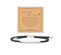 Your Always Charm Remember Who The F You Are Bracelet Dont Let The Hard Days Win Bracelet Motivational Bracelet for Women Braided String Inspirational Gifts, Adjustable, Metal, alloy