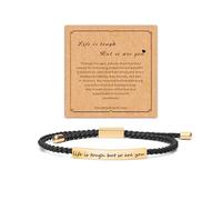 Your Always Charm Remember Who The F You Are Bracelet Dont Let The Hard Days Win Bracelet Motivational Bracelet for Women Braided String Inspirational Gifts, Adjustable, Metal, alloy