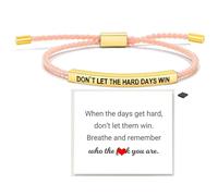 Your Always Charm Remember Who The F You Are Bracelet Dont Let The Hard Days Win Bracelet Motivational Bracelet for Women Braided String Inspirational Gifts, Adjustable, Metal, alloy