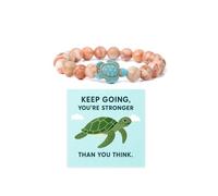 Your Always Charm Sea Turtle Tracking Bracelet Keep Going Animal Tracking Bracelets Wildlife Ocean Bracelet Sea Turtle Gifts for Women Trendy, L, no gemstone