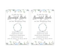 Your Always Charm Something Blue Gift for Bride Bridal Shower Gifts for Bride to be White Blue Rhinestone Bracelets for Wife with Meaningful Card Wedding Accessories Jewelry, Metal, no gemstone