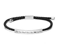 Your Always Charm This Too Shall Pass Adjustable Bracelet Black Rope Mantra Bracelet for Women Men Engraved Bar Bracelet Simple Inspirational Jewelry Encouragement Gift for Friend, One Size, No Metal