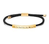 Your Always Charm This Too Shall Pass Adjustable Bracelet Black Rope Mantra Bracelet for Women Men Engraved Bar Bracelet Simple Inspirational Jewelry Encouragement Gift for Friend, One Size, No Metal