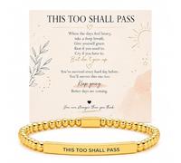 Your Always Charm This Too Shall Pass Bracelet for Women - Inspirational Engraved Bracelet, Motivational Jewelry, Encouragement Gift for Her, One Size, Brass, no gemstone