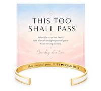 Your Always Charm This Too Shall Pass Cuff Bracelet for Women Funny Hidden Message Bracelet Inspirational Mantra Bangle Adjustable Open Cuff Encouragement Jewelry Gift for Her, One Size, No Metal, no