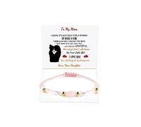 Your Always Charm To My Mom Bracelet Crystal Mother Bracelet from Daughter Crystal Bracelet for Women Trendy Adjustable Beads Bracelet Natural Stone Bracelet Best Mom Gift, 5 UK, Crystal, crystal