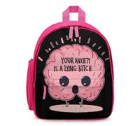 Your Anxiety Is A Lying Bitch 13 Inch Backpack Shoulder Bag Pink | Travel Back Pack with Cute Graphics