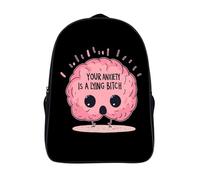 Your Anxiety Is A Lying Bitch 16 Inches Backpack Work Travel Laptop Bag Double Compartment Casual Daypack