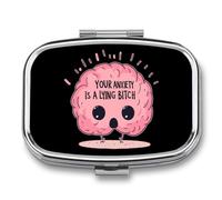 Your Anxiety is A Lying Bitch Travel Pill Organizer with Mirror