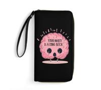 Your Anxiety is A Lying Bitch Wristlet Clutch Wallet Purse | Women' Credit Card Holder with Hand Strap