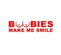 Your Boobies Make ME Smile More Than Your Eyes Window Stickers Car Stickers(Red,35X8.7CM)