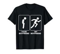 Your Boyfriend vs My Boyfriend Funny Marathon Running Design T-Shirt