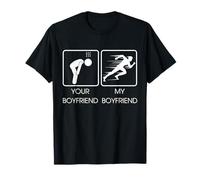 Your Boyfriend vs My Boyfriend Funny Marathon Running Design T-Shirt