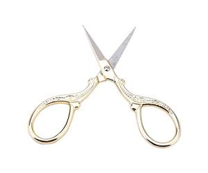 [Your Brand Name] Embroidery Scissors Vintage Style Cross Stitch Scissors, Stainless Steel Sewing Shears with Sharp Tip for Needlework, Handicraft, DIY Art Work, TPR Comfort Grip, Gold