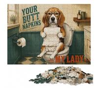 Your Butt Napkins My Lady Art Wooden Puzzle, Adults, 1000 Pieces | Border-first building: easier piece organisation alone or together.