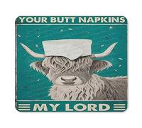 Your Butt Napkins My Lord Cow Mouse Pad, Square Non-Slip Rubber Personalized Computer Mouse Mat, Waterproof Cute Desk Mousepad for Gaming Office Laptop Home 10 x 12 inch