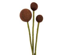 your castle Felt Flowers Handmade Decorative Flowers for Individual Creations, Sustainable Gift, Fair Trade, Realistic Artificial Flowers, Pack of 3 in Dark Brown