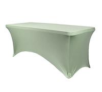 YOUR CHAIR COVERS - 6 ft Rectangular Fitted Spandex Tablecloths Patio Table Cover Stretchable Tablecloth - Sage