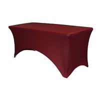YOUR CHAIR COVERS Rectangular Spandex Table Covers 6ft Fitted Tablecloth Wedding Event Patio Decorations Elastic Fabric Stretch Tables Cover for 6 ft Folding Table (Burgundy)