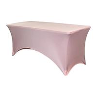 YOUR CHAIR COVERS Rectangular Spandex Table Covers 6ft Fitted Tablecloth Wedding Event Patio Decorations Elastic Fabric Stretch Tables Cover for 6 ft Folding Table (Blush)