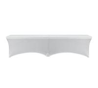 YOUR CHAIR COVERS - Stretch Spandex 6 ft. Lifetime Bench Cover - White. Removable and Washable Stretch Fit Lifetime Bench Covers