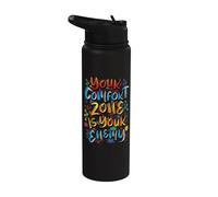 Your Comfort Zone is Your Enemy Inspirational Motivational Stainless Steel Insulated Water Bottle