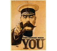 Your Country Needs You, Lord Kitchener Vintage Propaganda Print/Poster Wall Art A3 & A4
